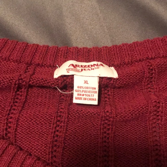 Maroon V Neck Sweater - Picture 4 of 5